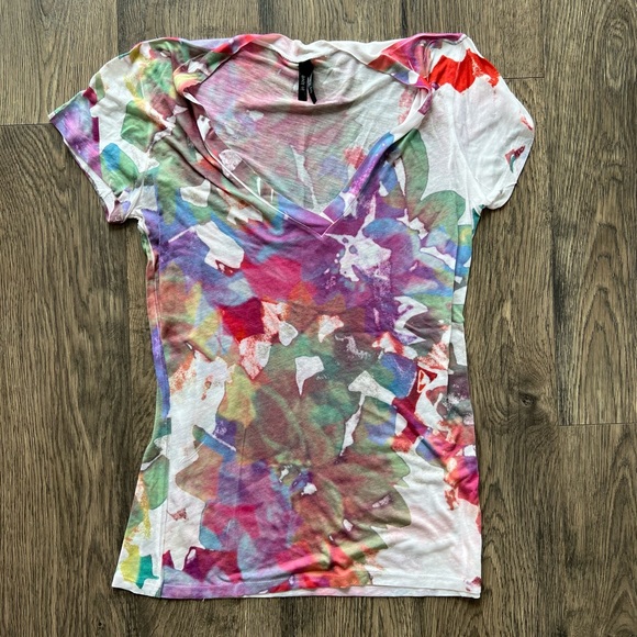 in love by 2am Tops - Floral Tie Dye Design Short Sleeve Shirt